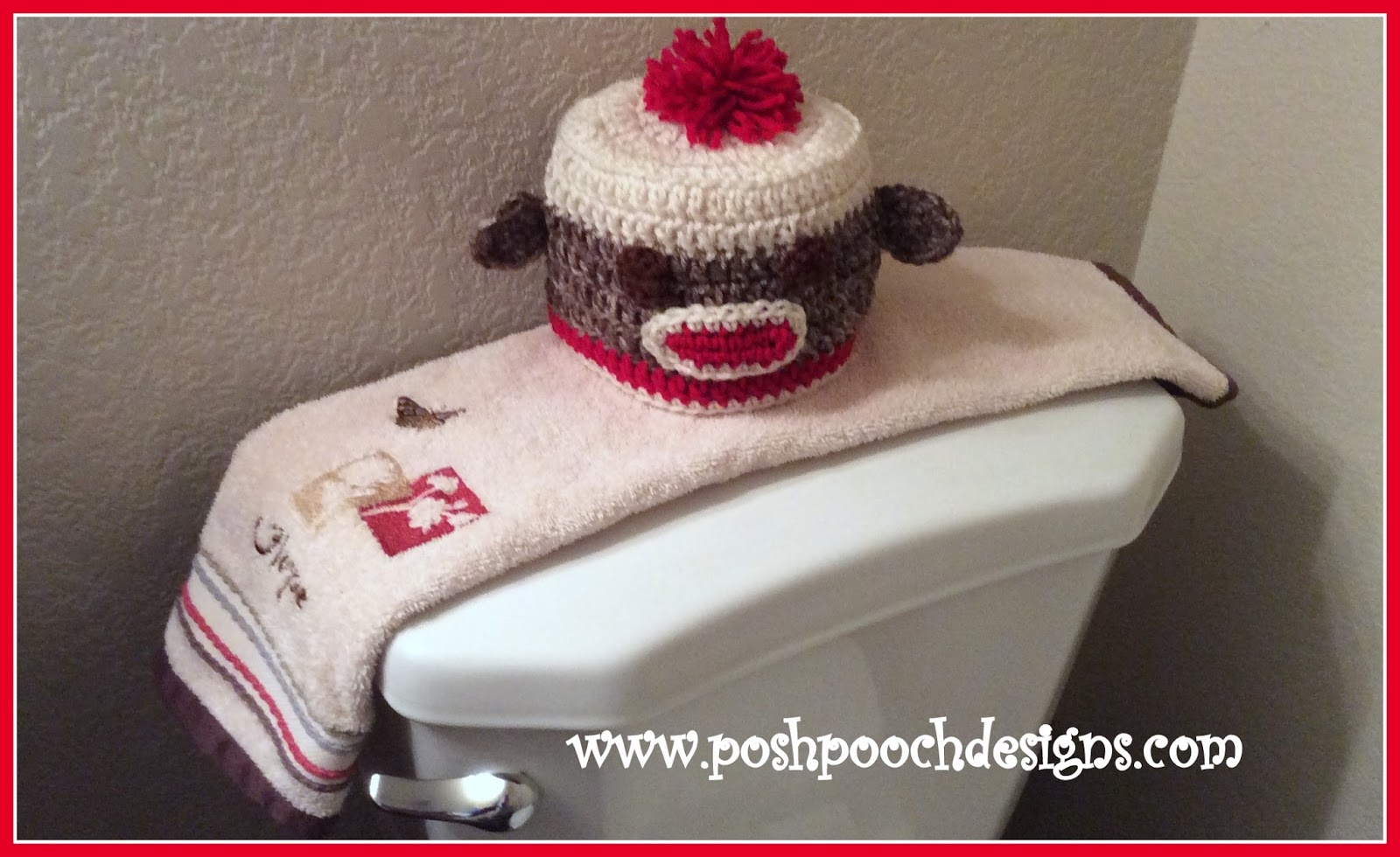 Posh Pooch Designs Sock Monkey Toilet Paper Cover Posh Pooch Designs
