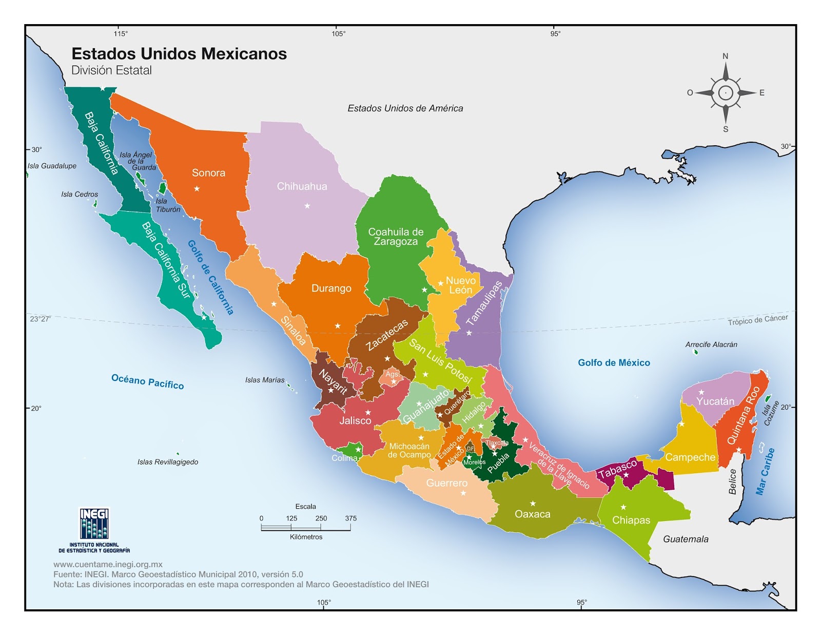 Mapas territorio Mexicano ~ PLANEACIONES DIDACTICAS PRIMARIA