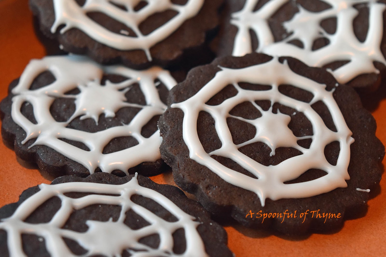Chocolate Spiderweb Cookies