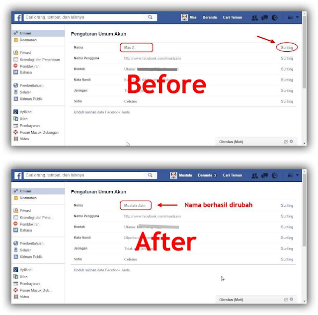 Cara Mengganti Nama Facebook Sebelum 60 Hari