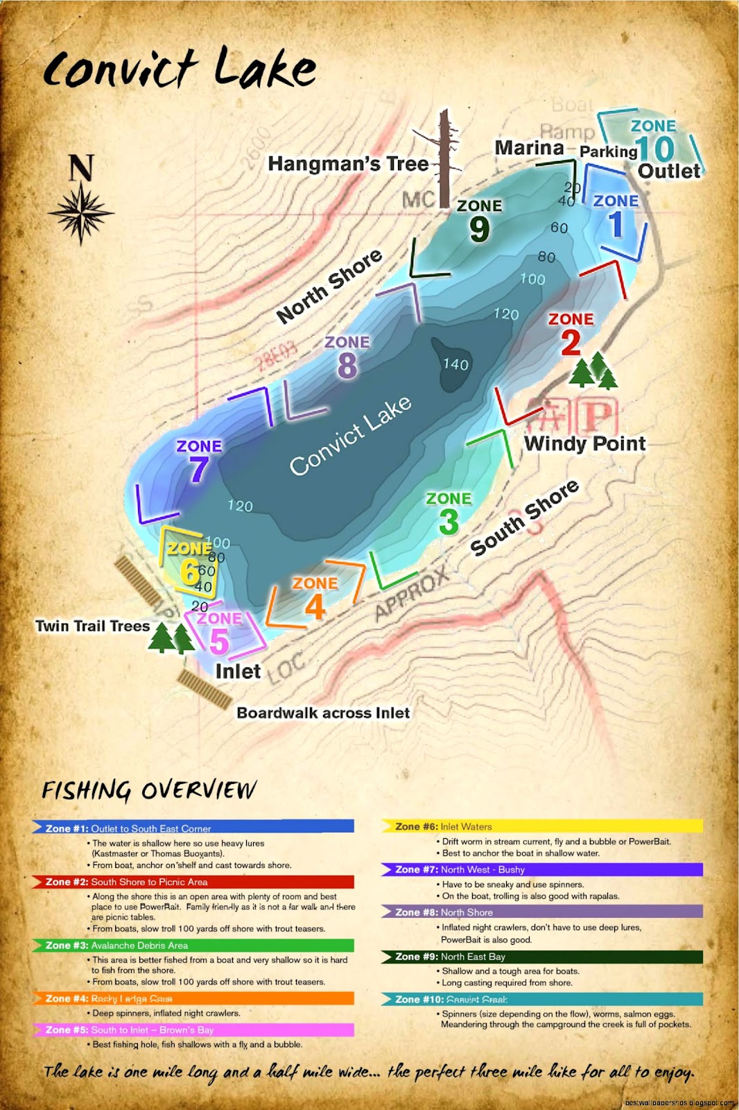 Convict Lake Fishing Map