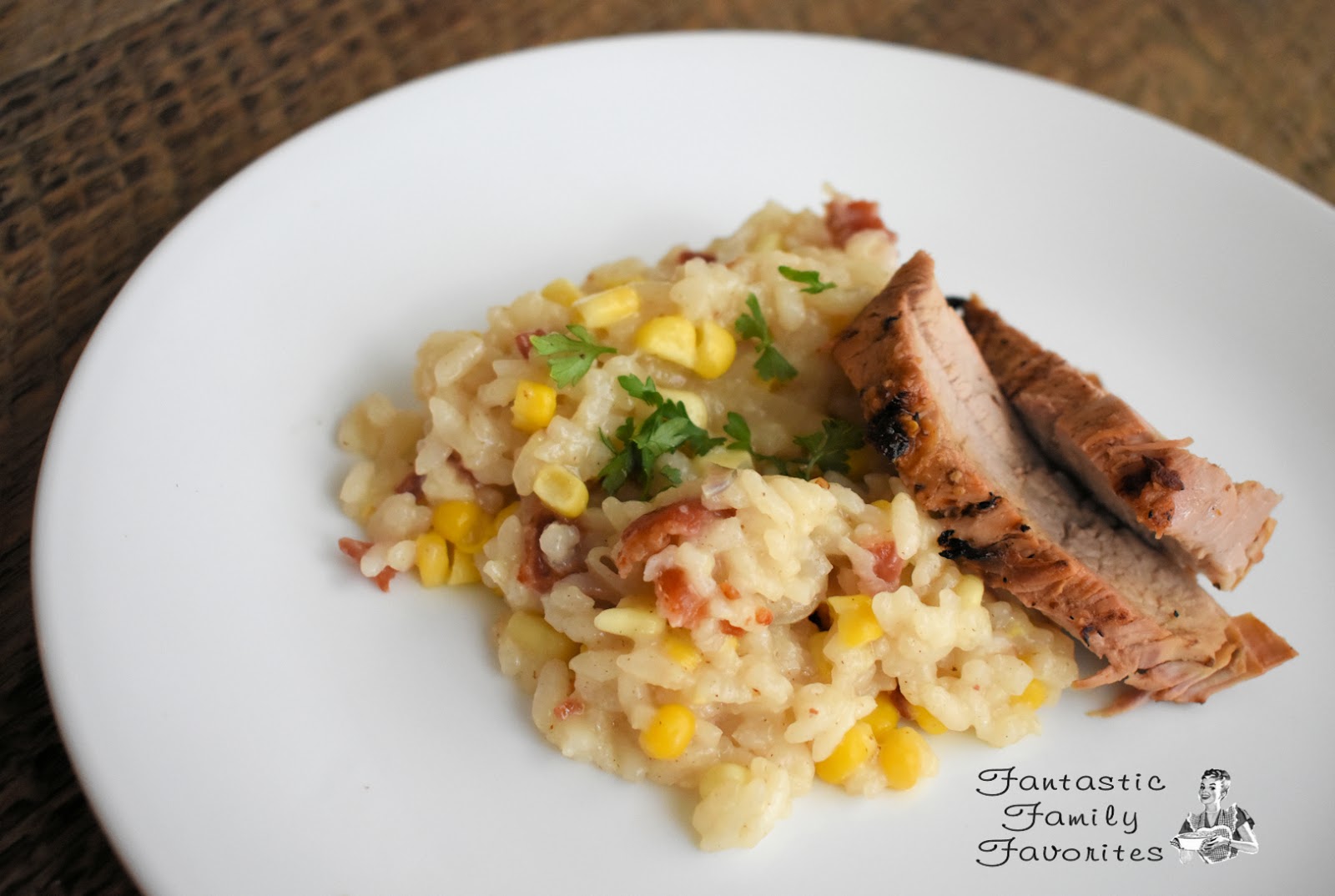 Fantastic Family Favorites Bacon and Corn Oven Risotto