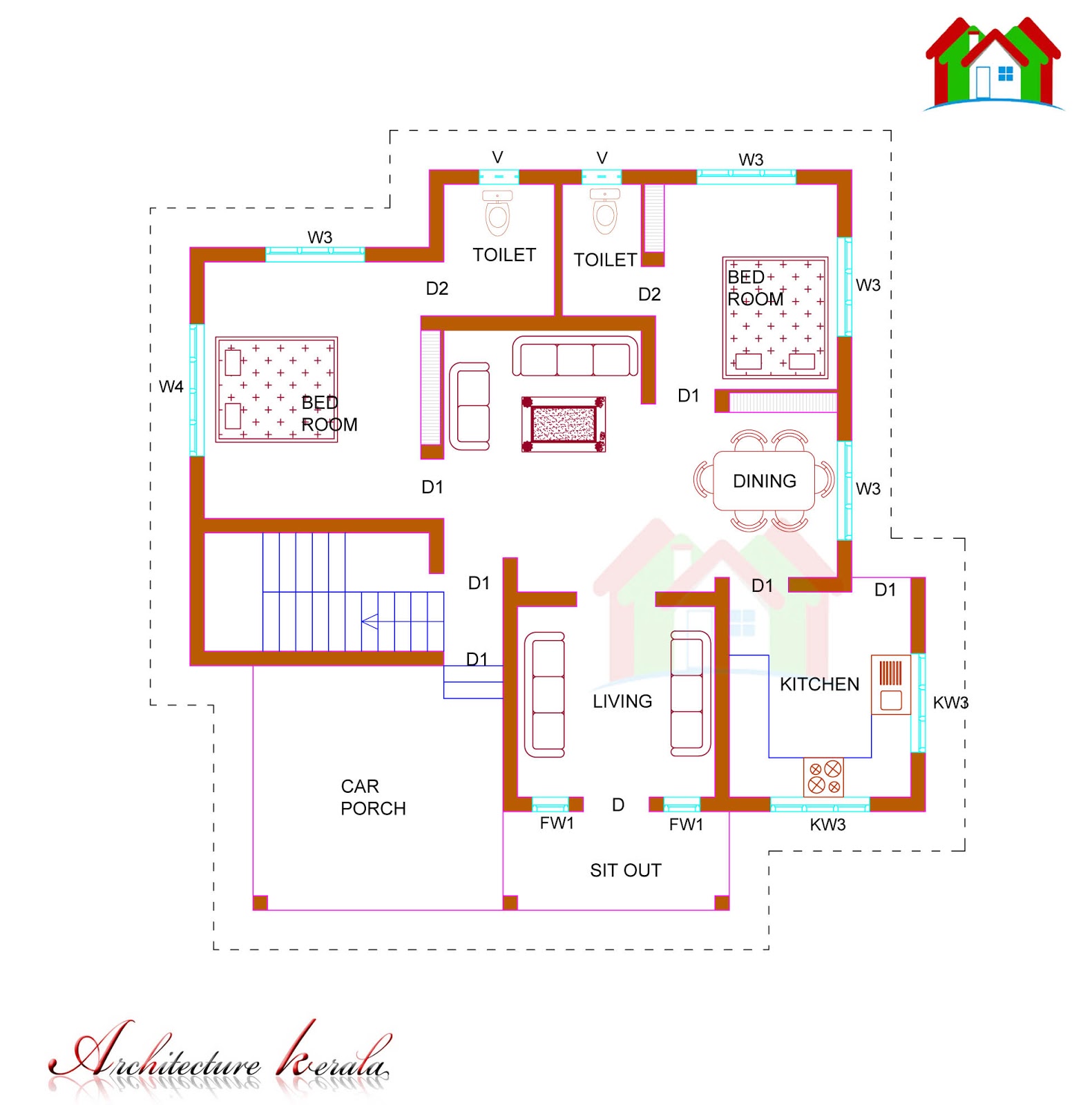 Kerala Model House Plans 1500 Sq Ft | Joy Studio Design Gallery - Best