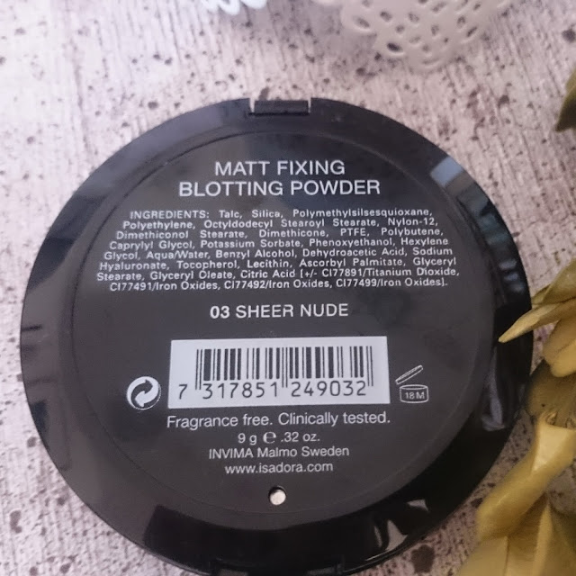 [Beauty] IsaDora Matt Fixing Blotting Powder 03 Sheer Nude