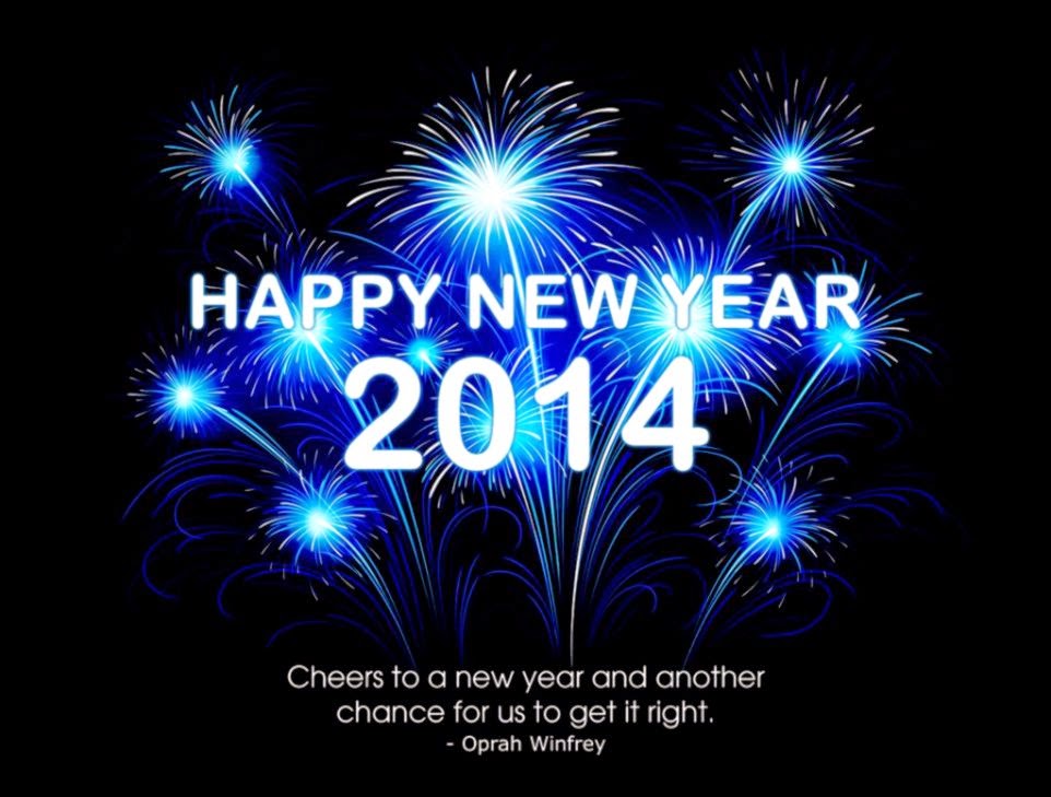 Happy New Year 2014 Blue Hd Wallpaper Desktop Free