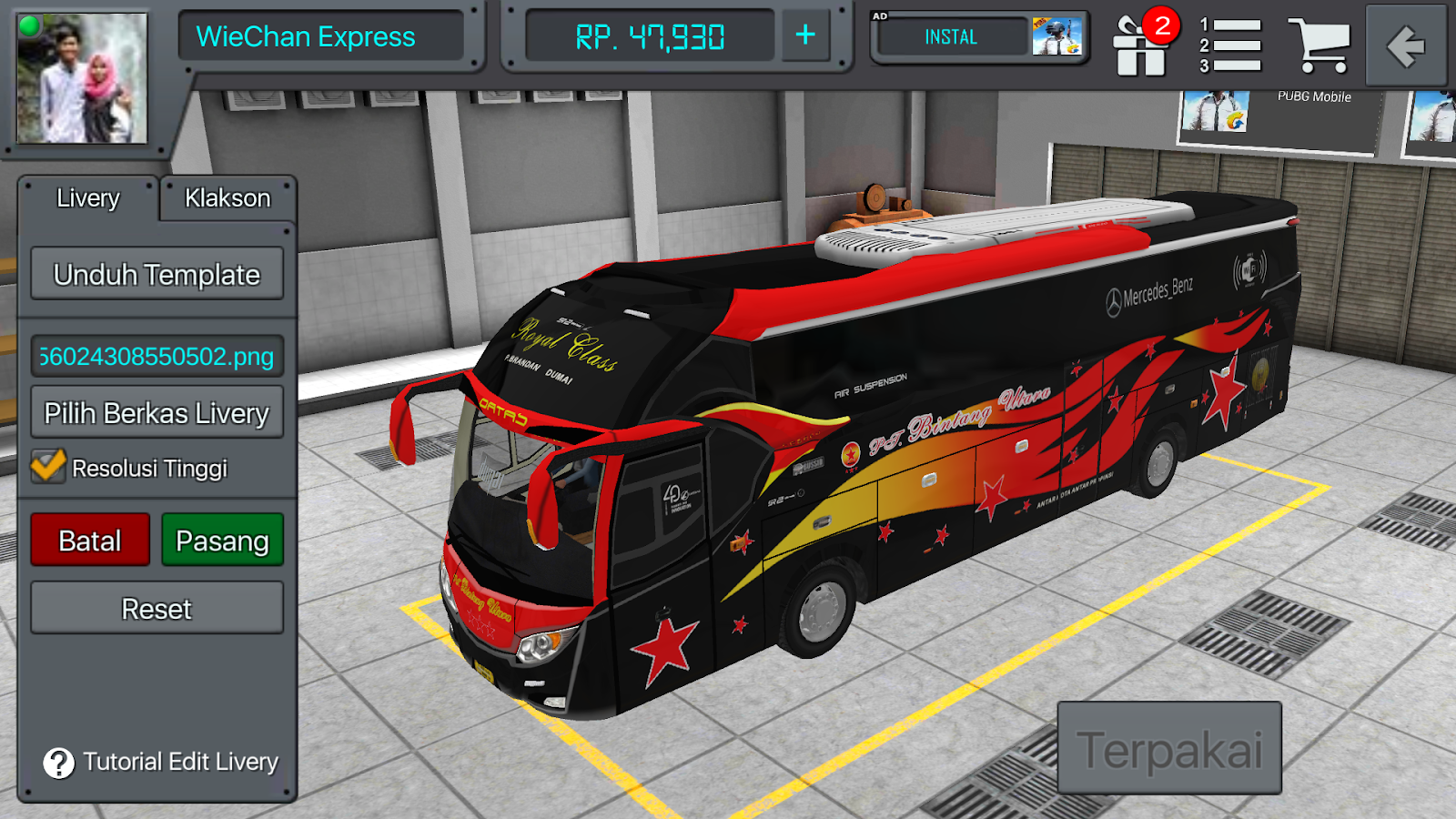 Download Livery Bus Arjuna XHD Bus Simulator Indonesia Part 4 Bagus ID