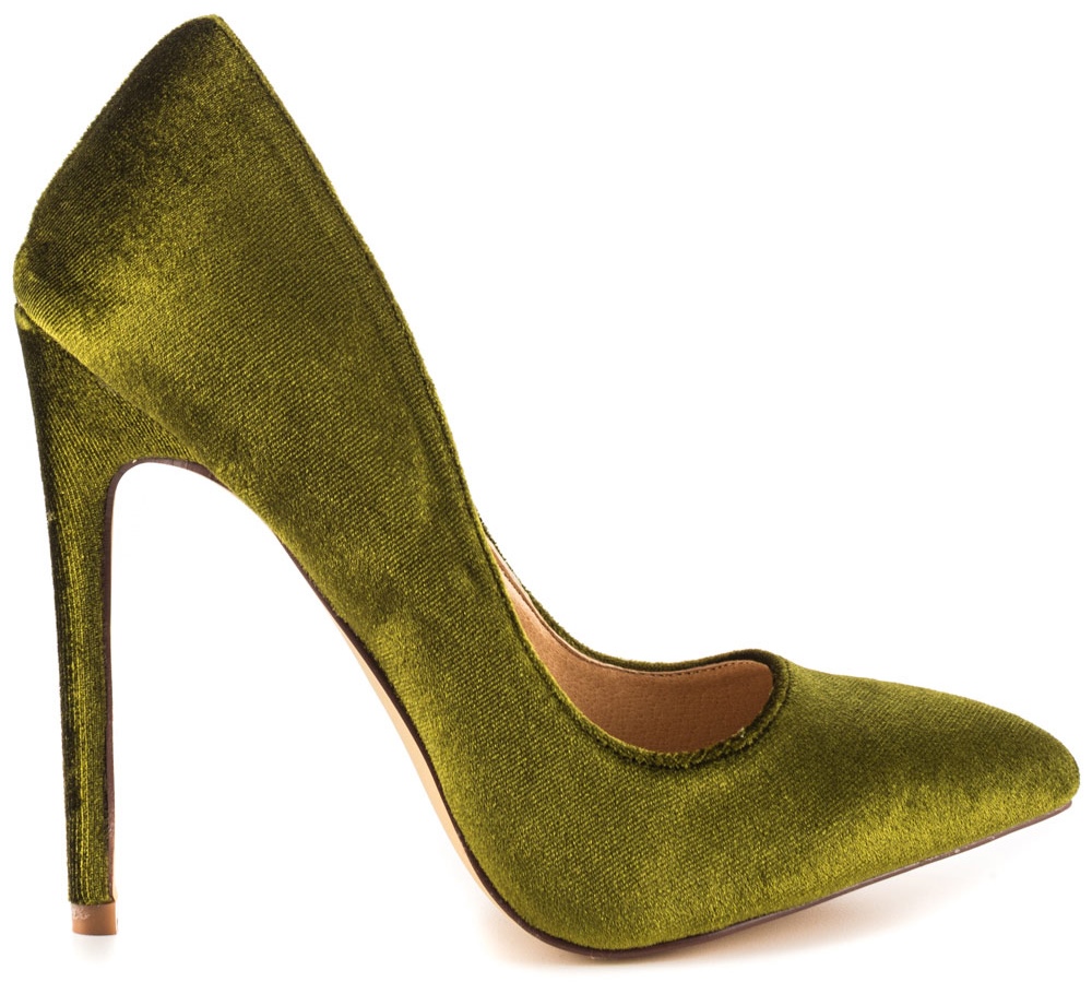 olive colored pumps