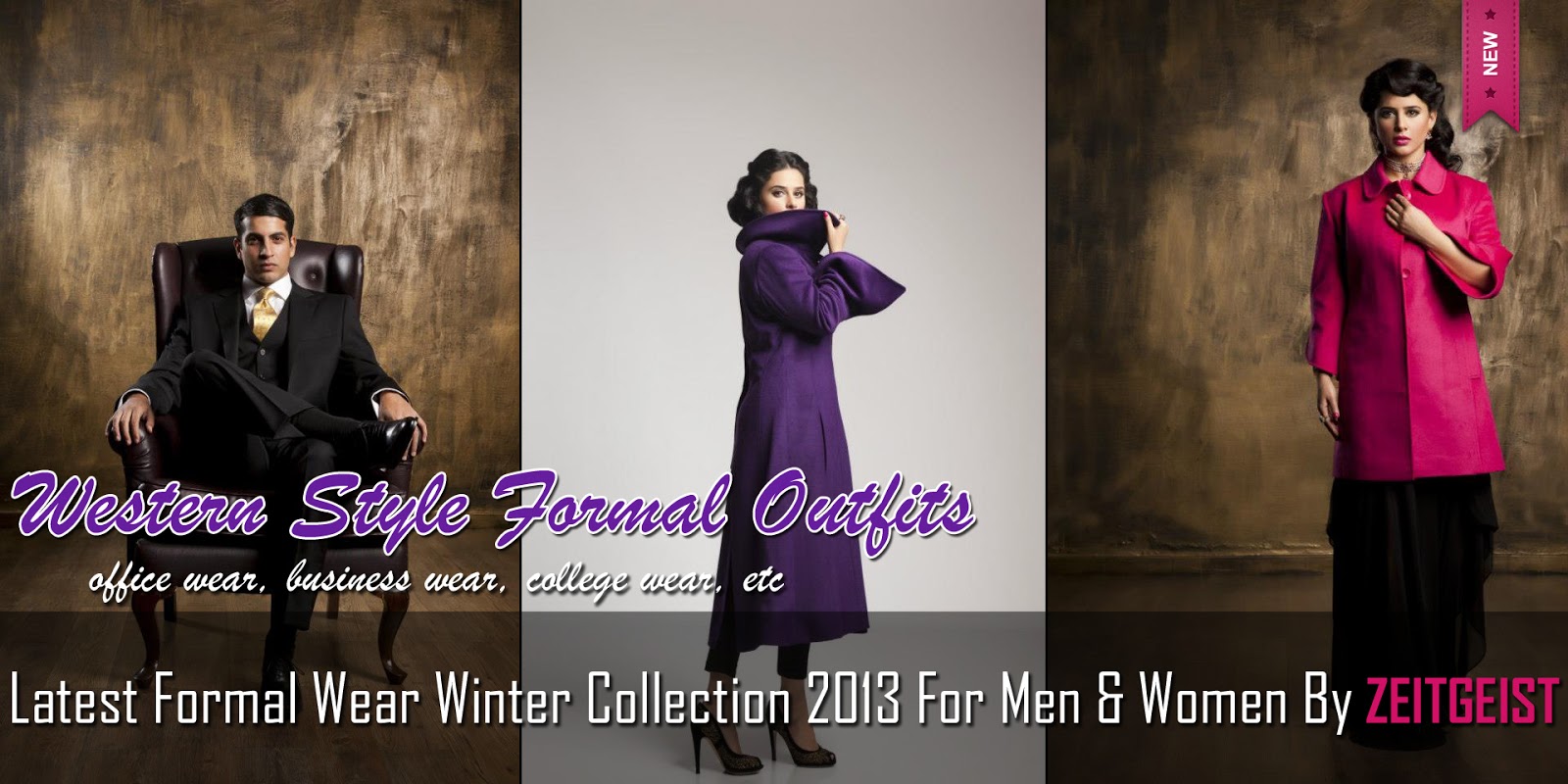 Latest Formal Wear Collection 2013 By Zeitgeist Winter Formal Outfits