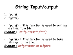 C fgets() and fputs() function: