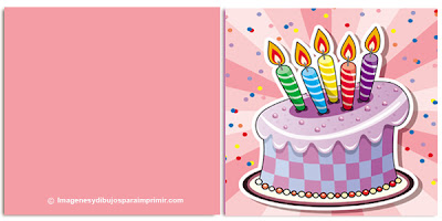 Felicitaciones con tartas de cumpleaños para imprimir