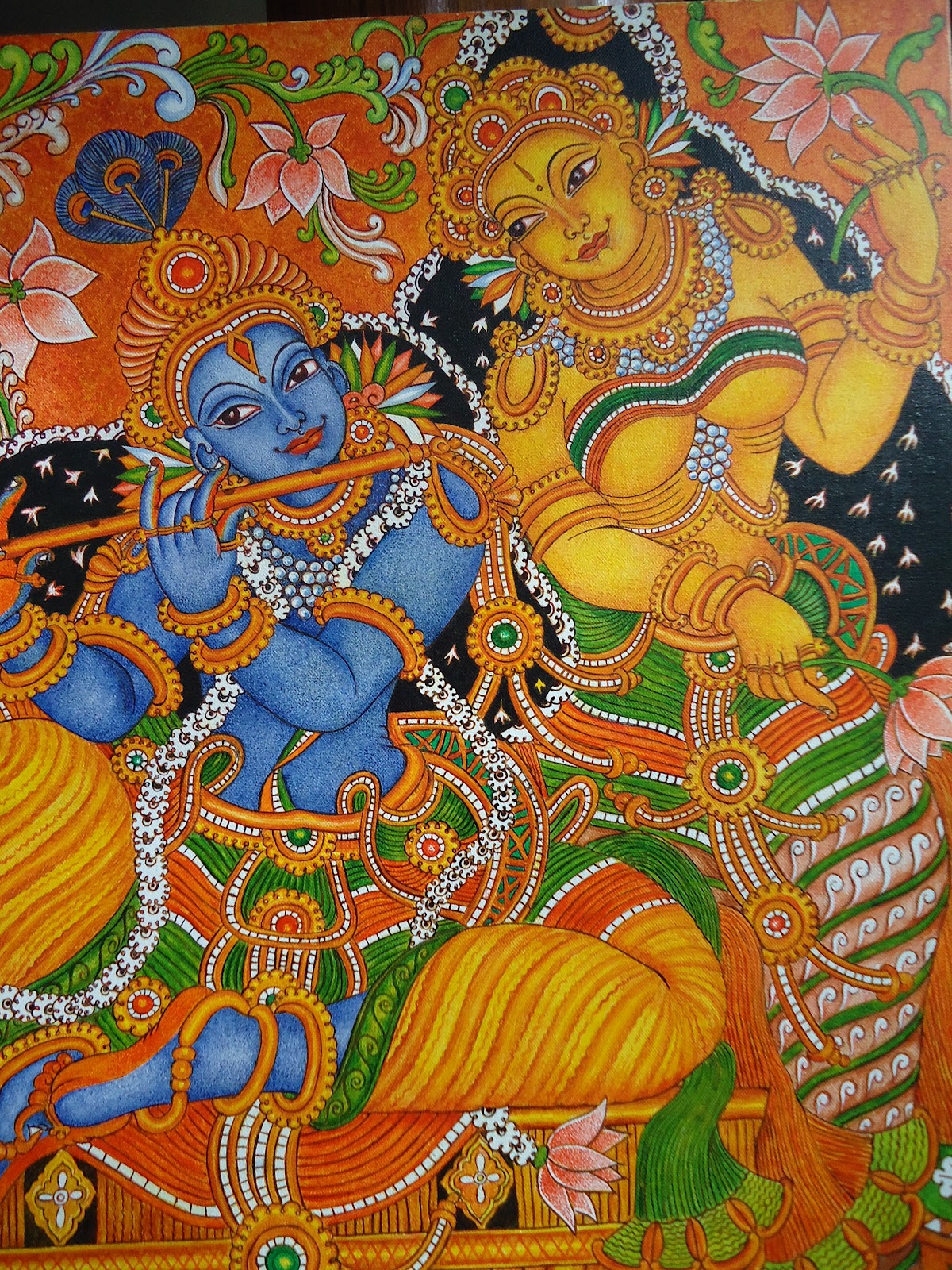 ദേവകല‌ mural paintings Mural painting krishna&radha