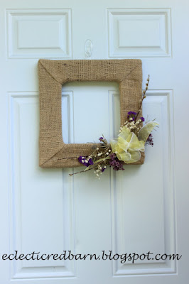 Eclectic Red Barn: A Square Spring Wreath on my door