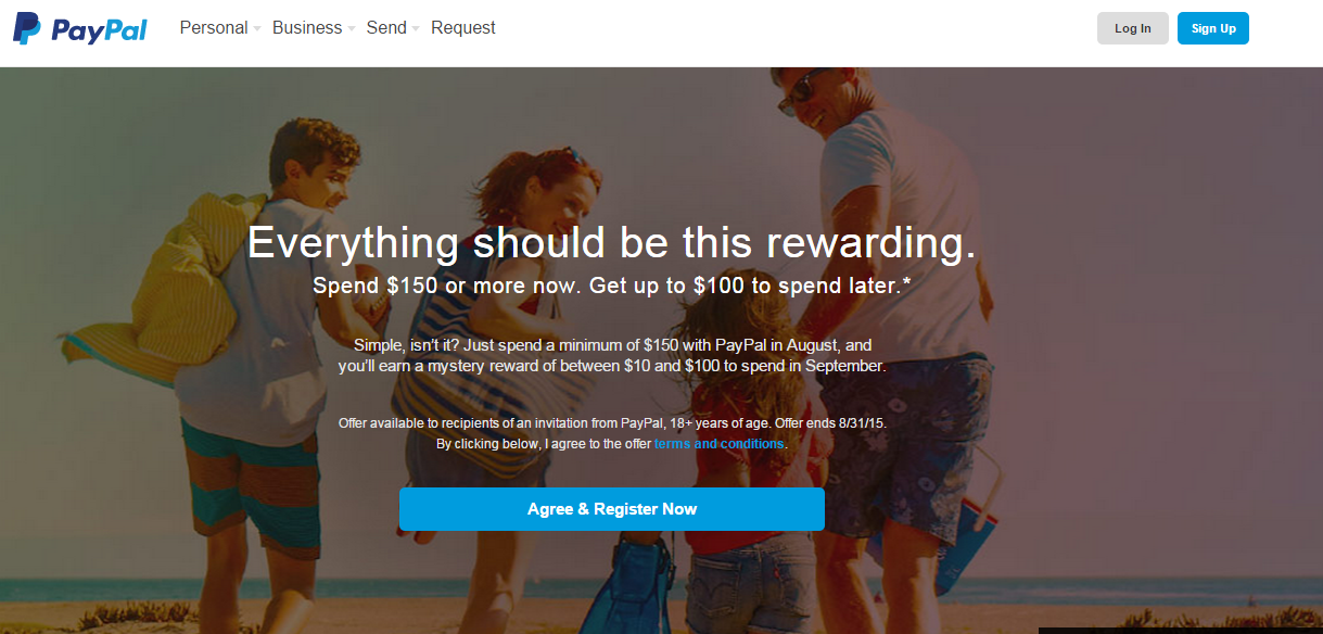 Oren's Money Saver: Spend $150 Through PayPal receive $10-$100 - YMMV