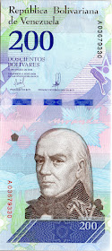 Venezuela Currency 200 Bolivares Soberanos banknote 2018 Francisco de Miranda