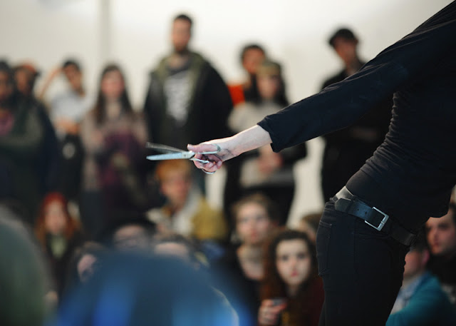 Marita Bullmann in performance, March 25, 2017, Defibrillator Gallery Marita Bullmann in performance, March 25, 2017, Defibrillator Gallery