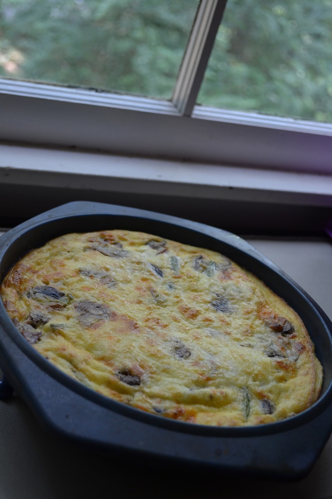 Asparagus Mushroom Bacon Crustless Quiche