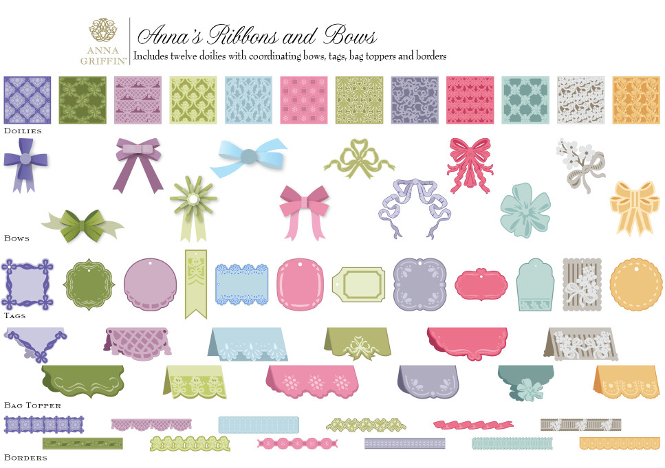 The Paper Boutique Anna Griffin Ribbons and Bows Cricut Cartridge