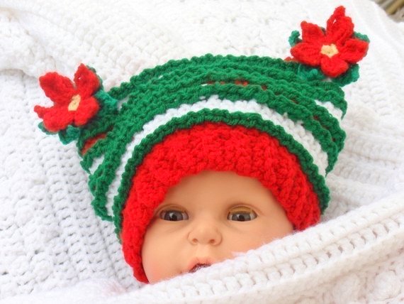 Christmas baby elf hat Crochet pattern