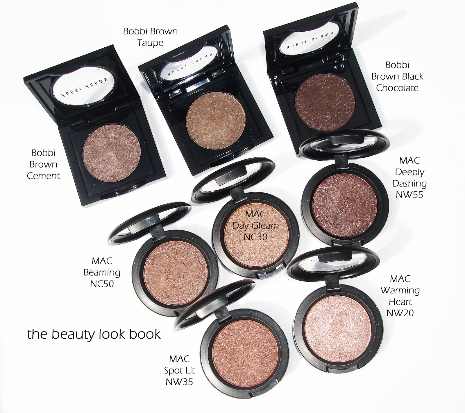 Neutral Glimmer Eyes: Bobbi Brown Sparkle Eye Shadows and MAC Pressed Pigments - The Beauty Look Book