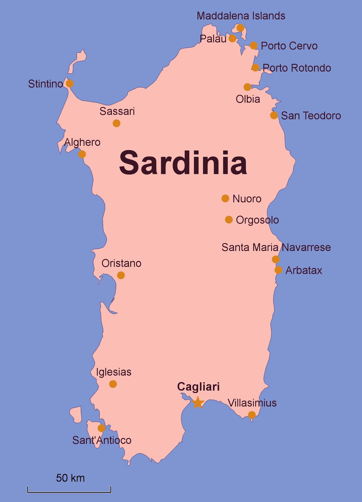Sardinia Island Map