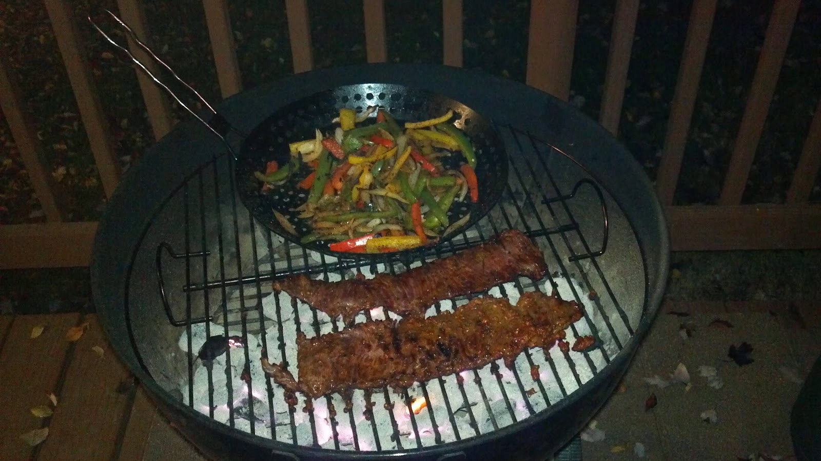 Tom's Backyard BBQ Skirt Steak Fajitas with Chimichurri Sauce