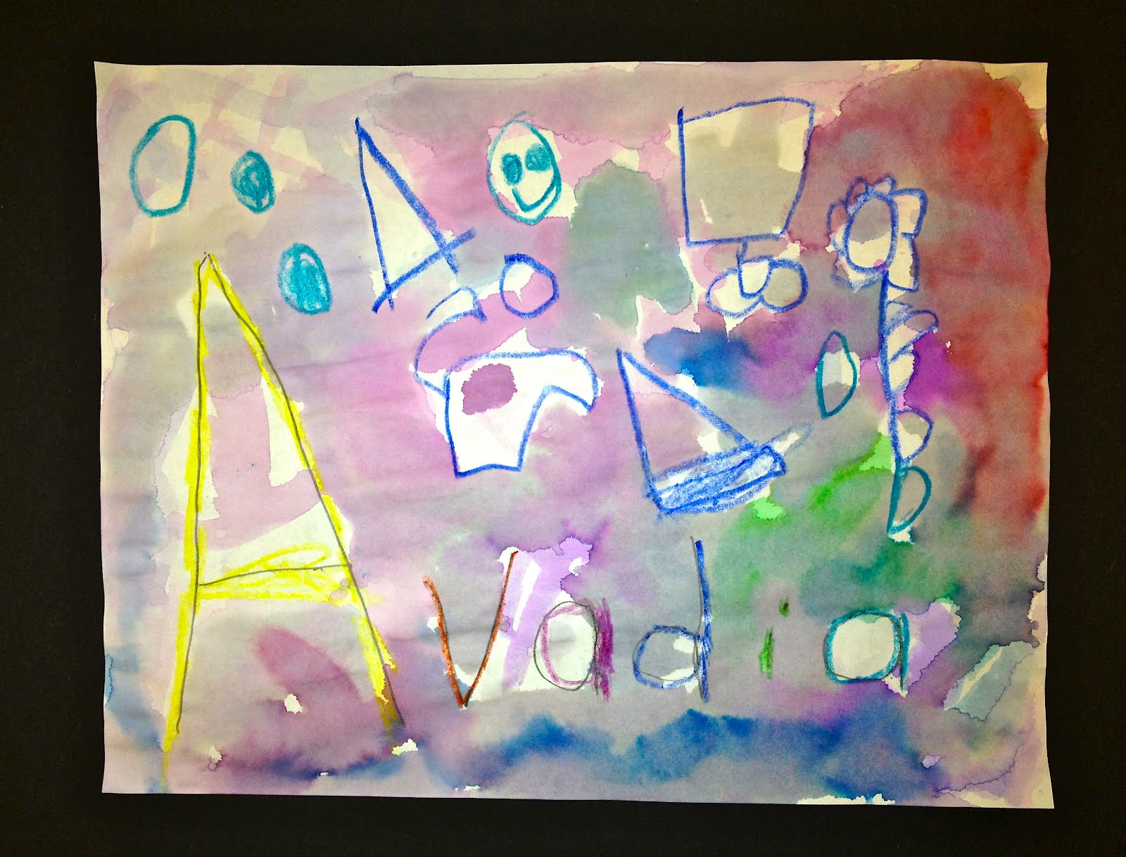 Let's Be Art Smart! PreK Crayon Resist Watercolor Names