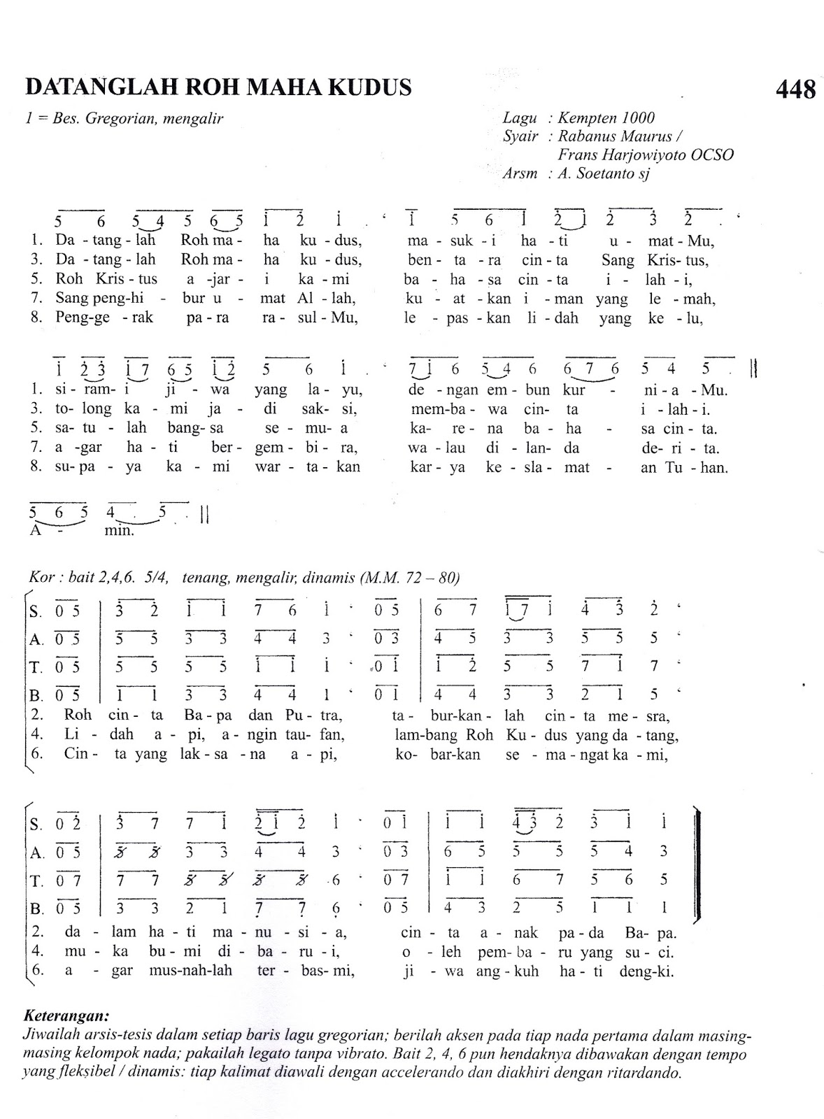 St Caecilia Choir Mkw Datanglah Roh Maha Kudus Madah Bakti 448