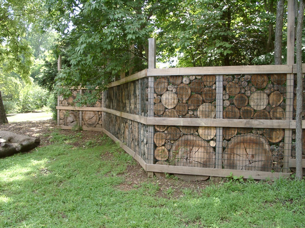 A New Idea for a Gabion Wall Logs