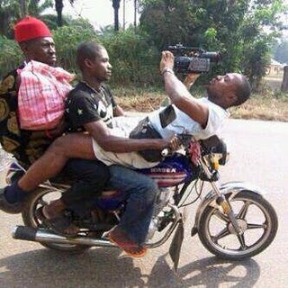 Funny PICS! So This Is How They Shoot Bike (Okada) Scene! 1