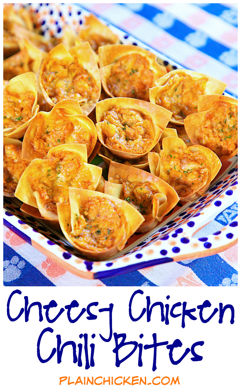 Cheesy Chicken Chili Bites {Football Friday} Plain Chicken®
