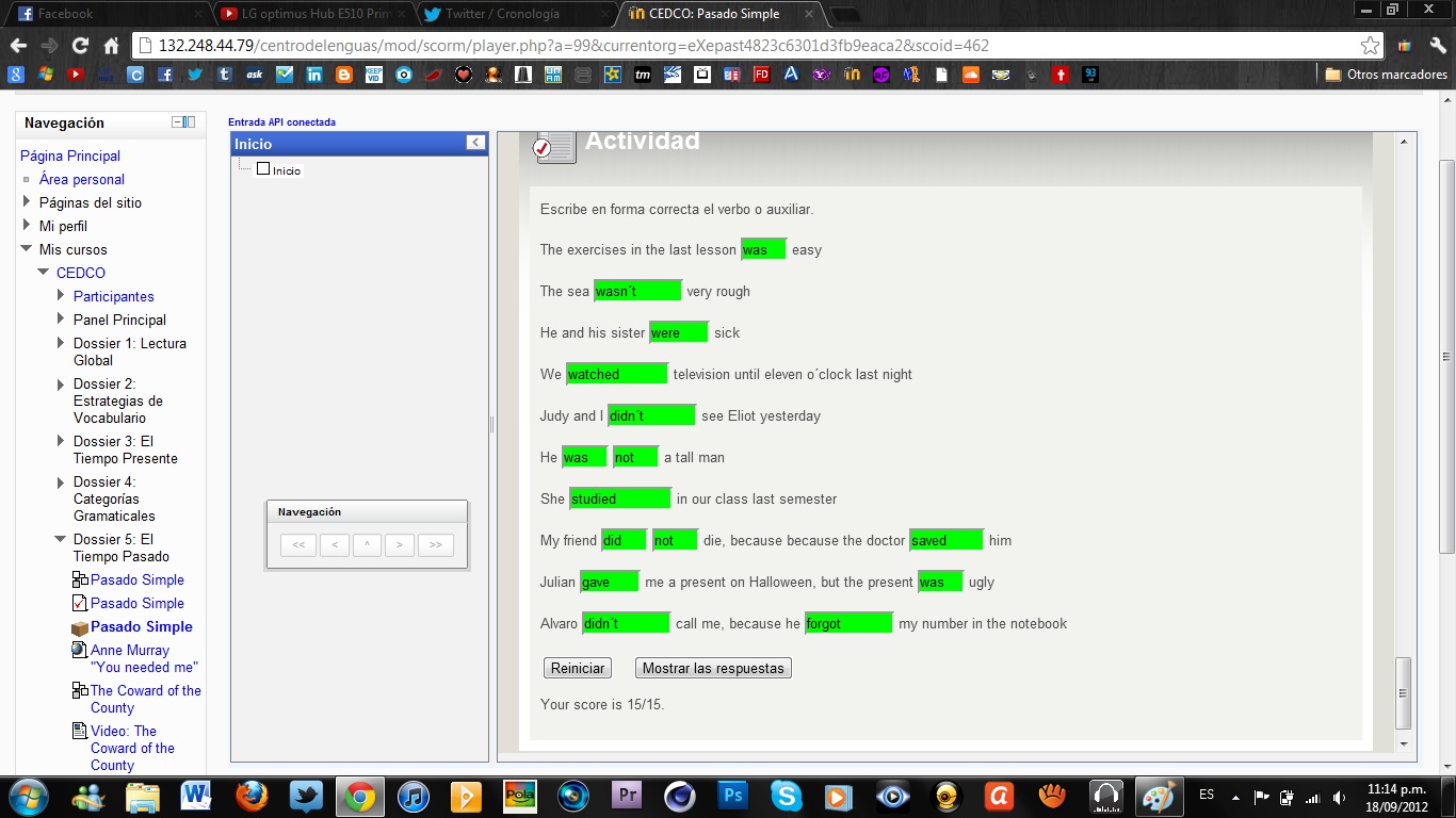 Aprendiendo Ingl s Resultados De Pasado Simple