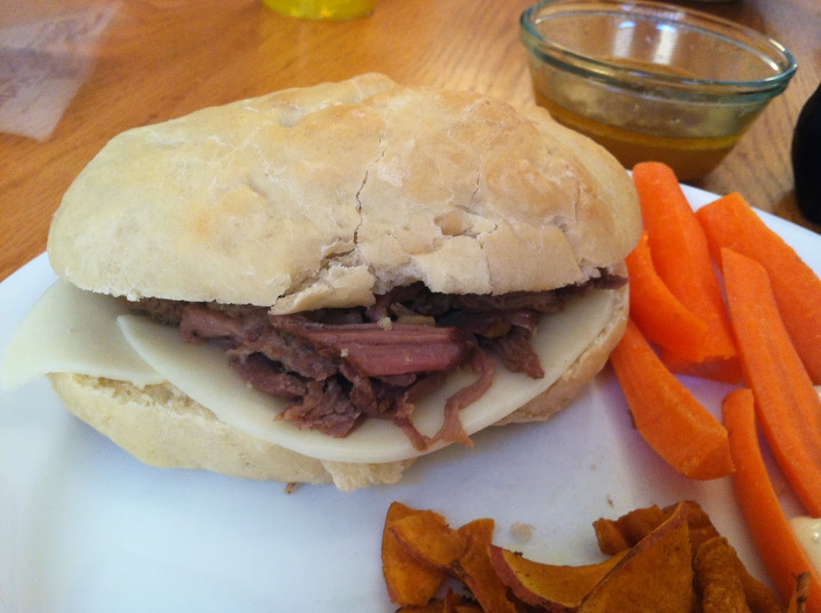 Cooking with the Clouds French Dip on Homemade Sub Rolls