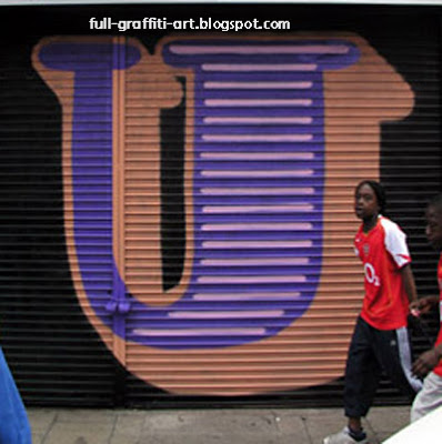 Graffiti Alphabet Letter U