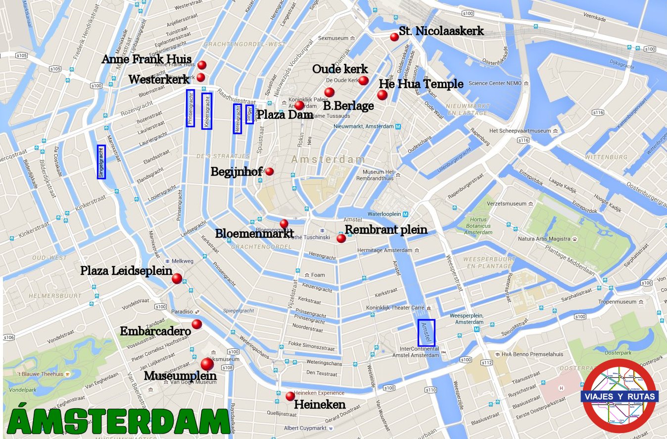 Mapa con que ver en Amsterdam