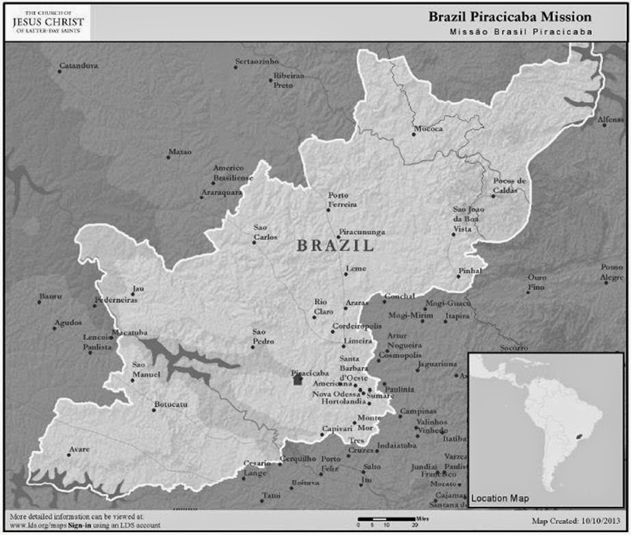 Brazil Piracicaba Mission map