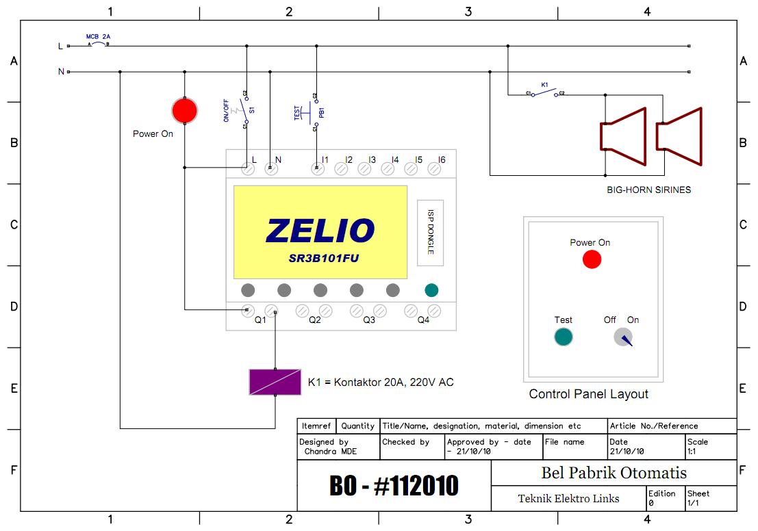 wiring Bel Otomatis Berbasis Zelio