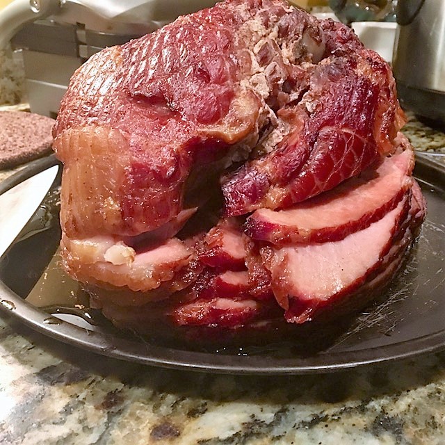 Sunday Supper, Grits, and Champagne Slow Cooker Spiral Ham with Brown