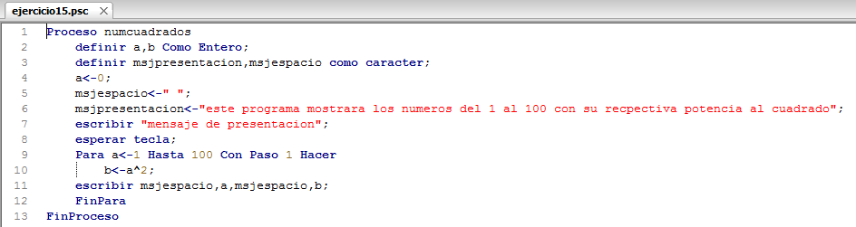FUNDAMENTOS DE PROGRAMACION: EJERCICIOS PSEINT GUIA 2