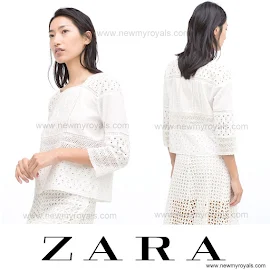 Crown Princess Style ZARA Lace Blouse and ZARA Long Skirt