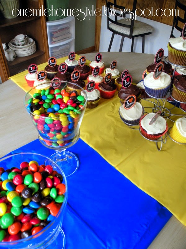 Simple Sports Theme Birthday Party - Cupcakes and M&Ms
