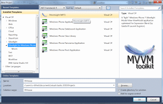 Creating a new WP7 MVVM Light solution
