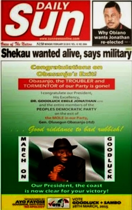 fayose advert obasanjo