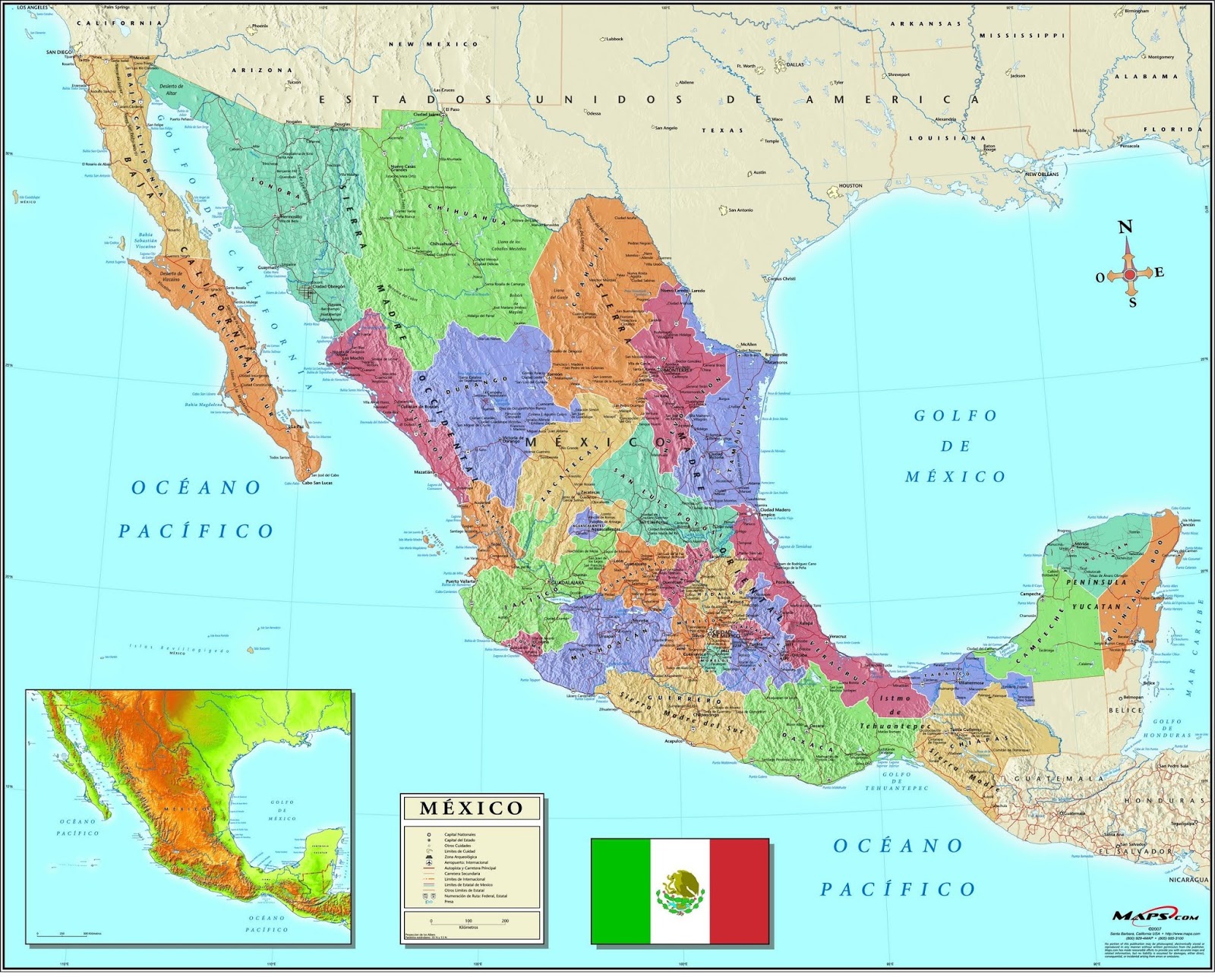 Mapas Geográficos Do México