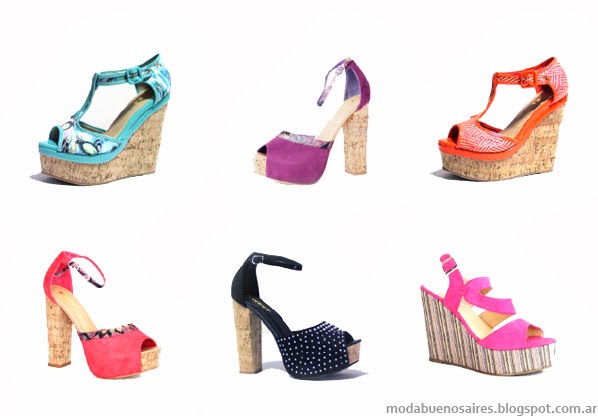 Sandalias, zapatos e indumentaria femenina moda primavera verano 2014.