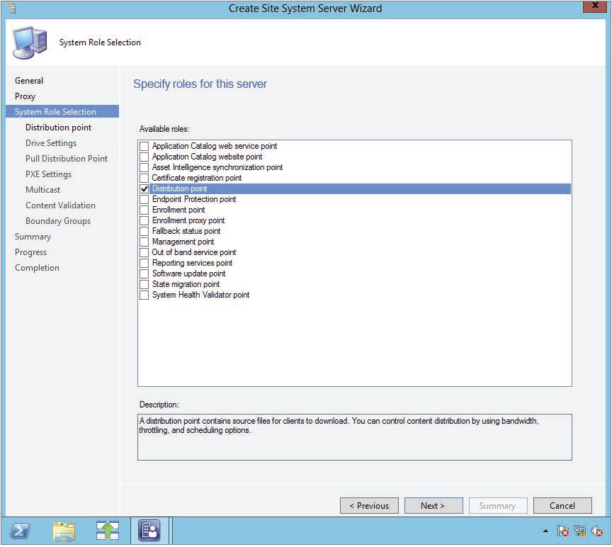 SCCM 2012 Installing Site System Roles Distribution Point