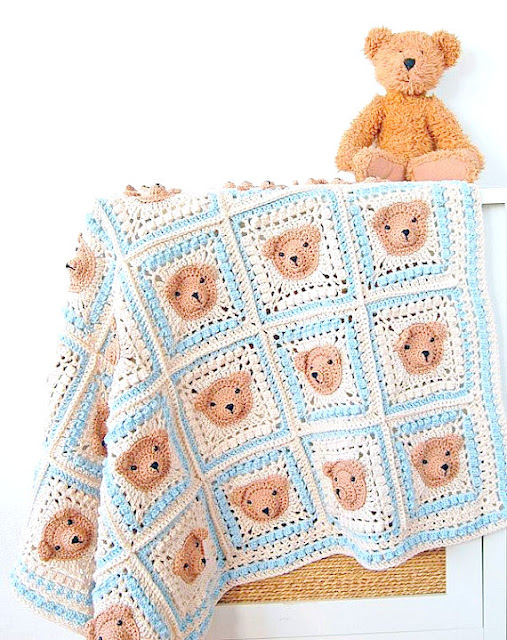 Bear baby blanket Crochet pattern