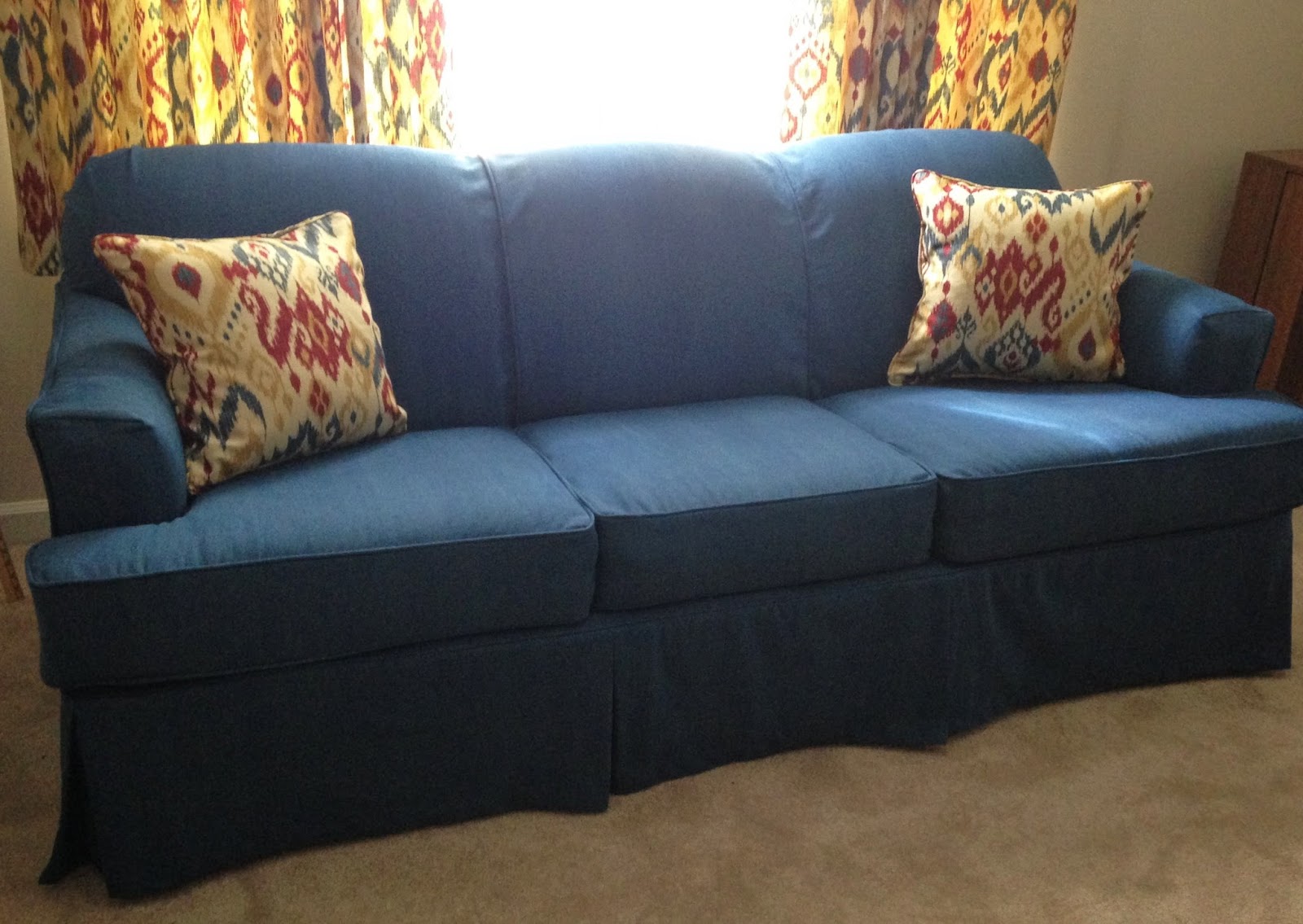 Pam Morris Sews Denim on a Sleeper Sofa