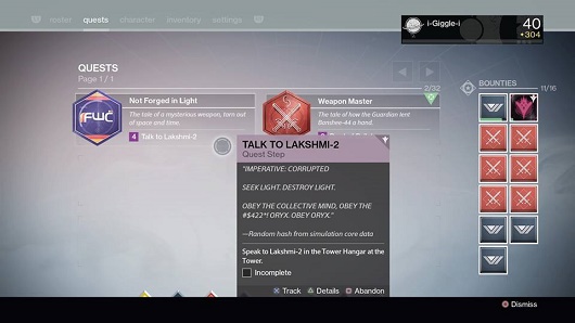 destiny not forged in light quest destiny not forged in light quest