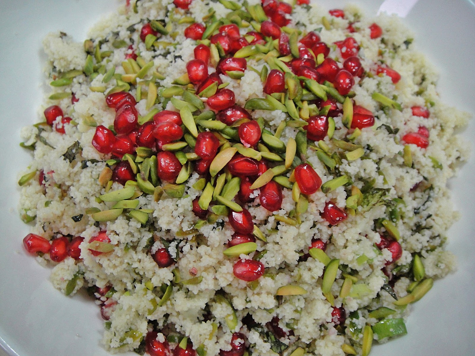 Maryam's Culinary Wonders 442. Pistachio Mint Couscous Salad
