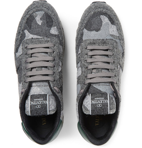 Felted For Fall: Valentino Studded Camouflage Felt Sneakers | SHOEOGRAPHY